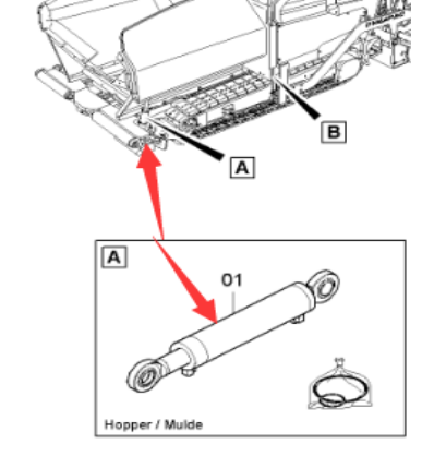 DYNAPAC paver accessories hopper oil cylinder part number 4812029449