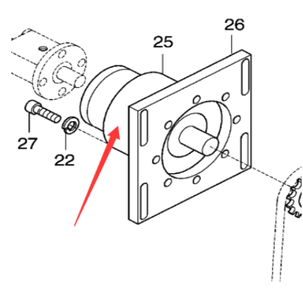 DYNAPAC Scraper Motor Reducer Part Number 20000482
