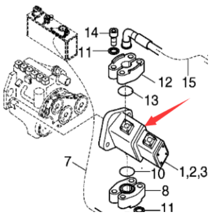  DYNAPAC oil cylinder working pump part number 967105451