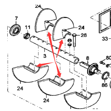 DYNAPAC stirring blade part number 38000647