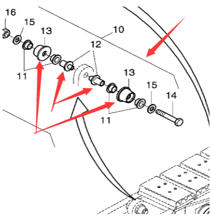 DYNAPAC paver accessories paver track support roller part number 755170900F141C