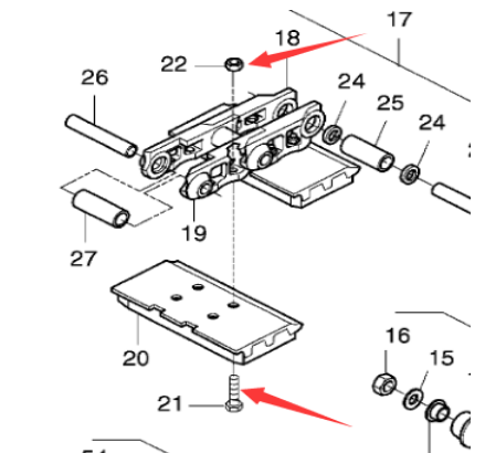 DYNAPAC paver track plate bolt part number 952761516