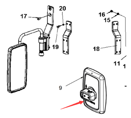 DYNAPAC reversing mirror part number 4812125407