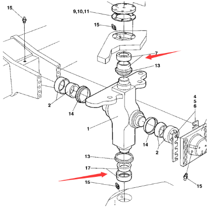 DYNAPAC intermediate hinge bearing part number 4700100040