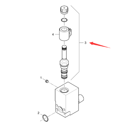 Dynapac material scraper solenoid valve assembly part number 4812215788