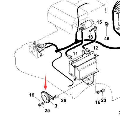 Dynapac horn part number 4700999027