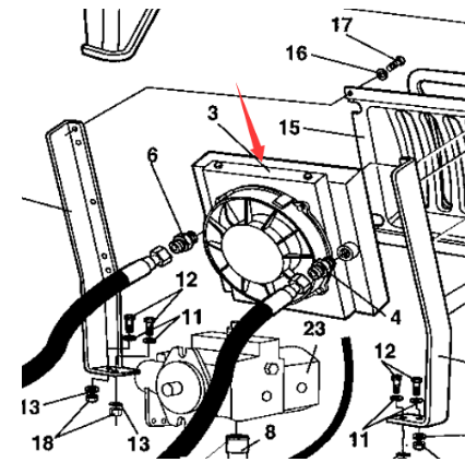 Dynapac hydraulic oil radiator part number 4700387530