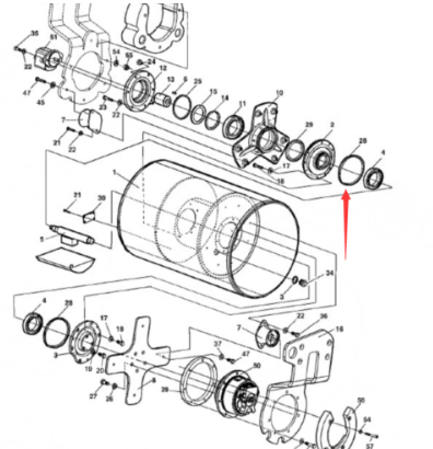 Dynapac steel wheel vibration seal ring part number 4700791425