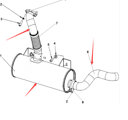Dynapac muffler assembly part number 4812112019