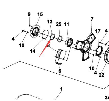 Dynapac steel wheel vibration stop ring part number 4700903154