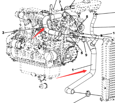 Dynapac engine water pipe part number 4812113697