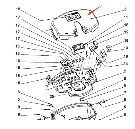 Dynapac instrument cover part number 4700387227