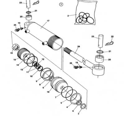 Dynapac steering cylinder part number 4700374603
