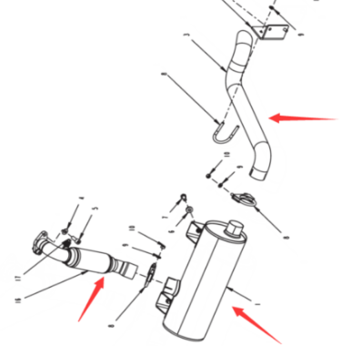 Dynapac muffler part number 4812105667