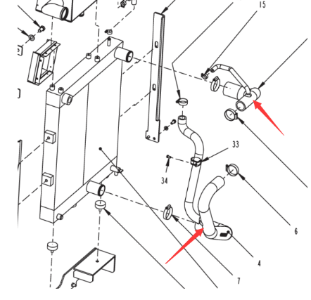 Dynapac engine water pipe part number 4812105897