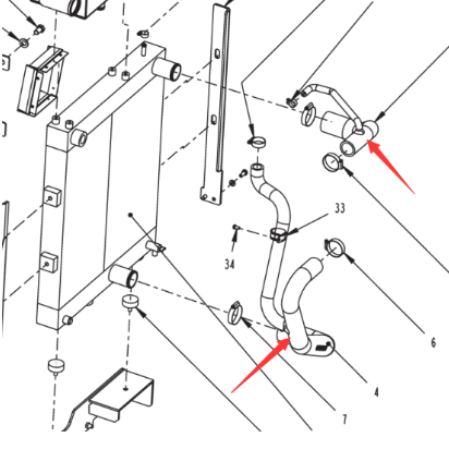Dynapac engine water pipe part number 4812105898