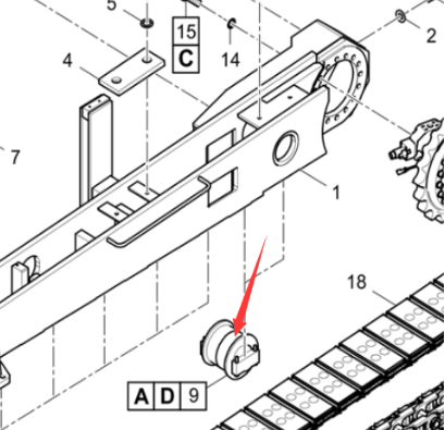 Dynapac large support wheel part number 4812043052