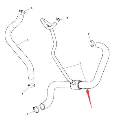 Dynapac engine water pipe part number 4700390024