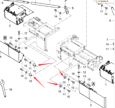 Dynapac ironing board baffle shaft sleeve part number 4730009179