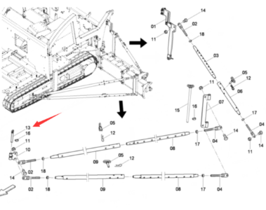 Dynapac pull rod pin part number 4812028735