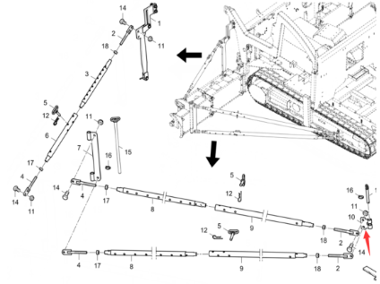 Dynapac pull rod bracket part number 4812028727