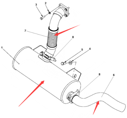 Dynapac muffler part number 4812112019