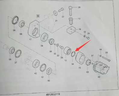 Dynapac spline sleeve retaining spring part number 4749901657