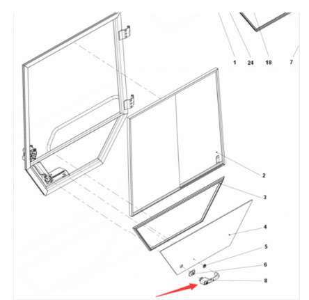 Dynapac door lock part number 4812115203