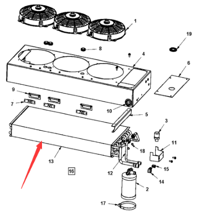 Dynapac air conditioner condenser part number 4700950374