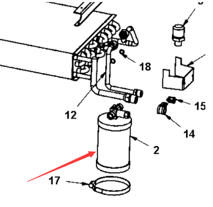 Dynapac drying tank part number 4700950373