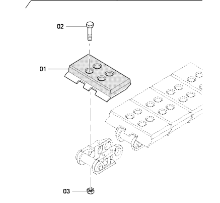 Dynapac paver track plate repair kit part number 4812035550