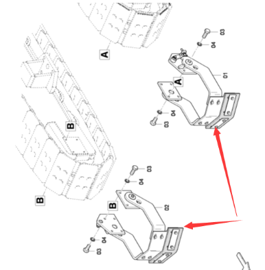 Dynapac left and right front push plate assembly part number 4812028439