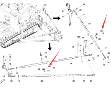 Dynapac pull rod pin part number D635170080