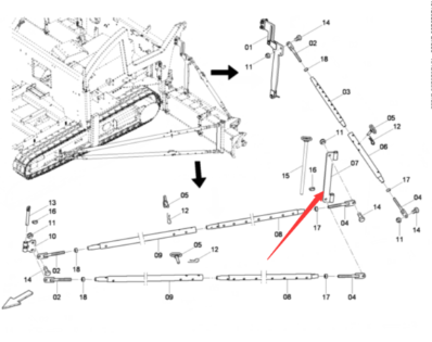 Dynapac rod support part number D439084800