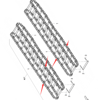 Dynapac scraper large chain (pure) part number 4812028518