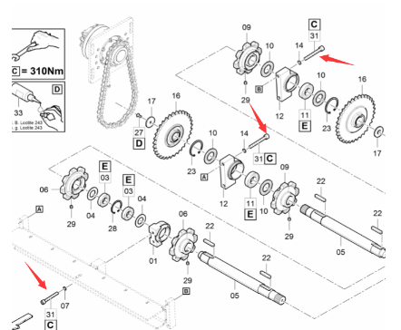 Dynapac support bolt part number D937934510