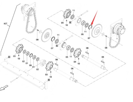 Dynapac scraper lower sprocket snap ring part number D93603212