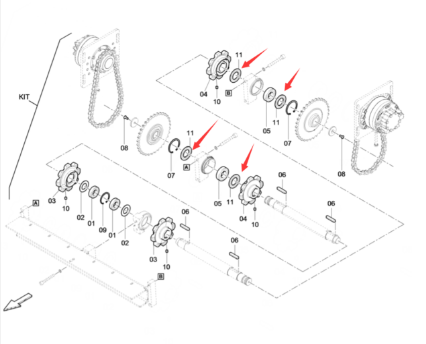 Dynapac scraper sprocket spacer part number D93250860