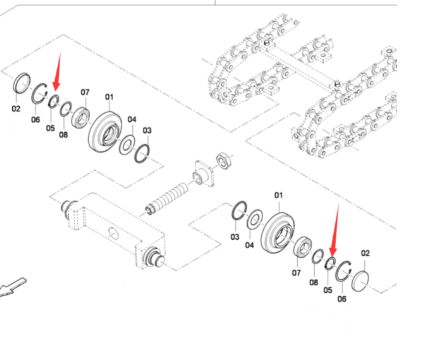 Dynapac scraper guide wheel retaining ring part number D93603190