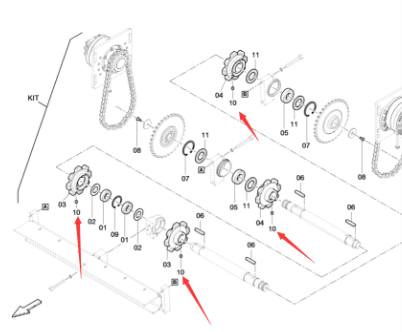 Dynapac scraper sprocket locating pin part number 0196147100