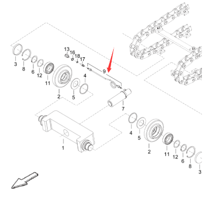 Dynapac tensioning cylinder oil pipe part number 4812040129