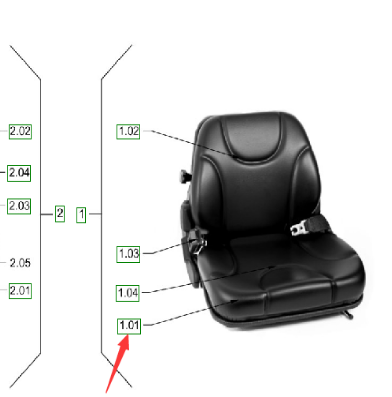 Dynapac seat part number 754905105