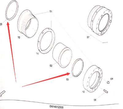 Dynapac labyrinth seal ring part number 4749000027
