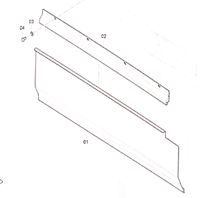 Dynapac right host rammer front baffle part number 4812031265
