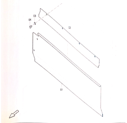 Dynapac left host rammer front baffle part number 4812031264
