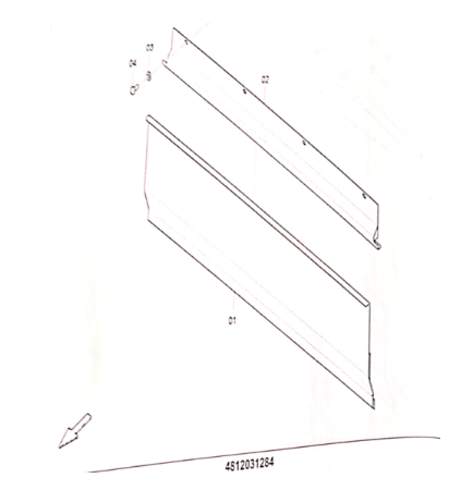 Dynapac right telescopic rammer front baffle part number 4812031284