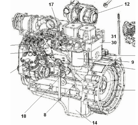 Dynapac diesel engine assembly part number CP27503
